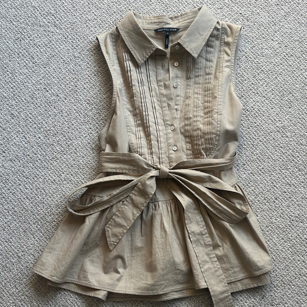Marissa Webb Beige Button-Up Blouse
